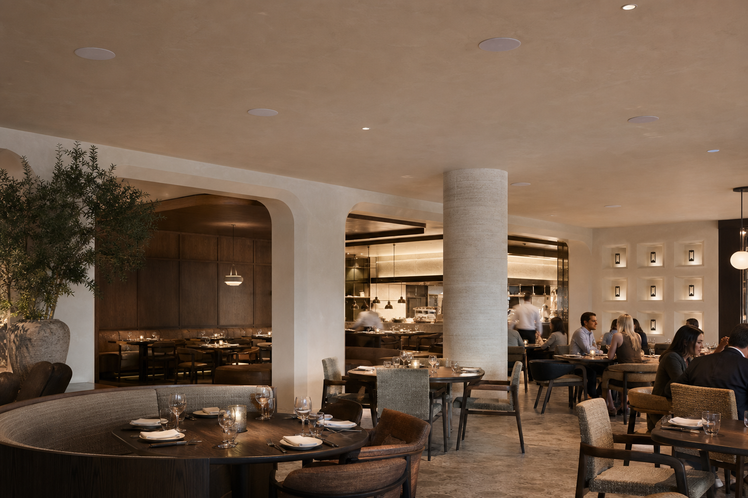 COM-800 v2 8" frameless commercial in-ceiling loudspeaker installed for Hospitality and Retail